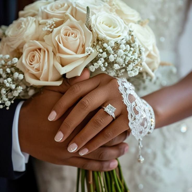 Hands with wedding rings