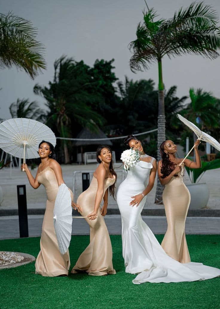 Bride with umbrella